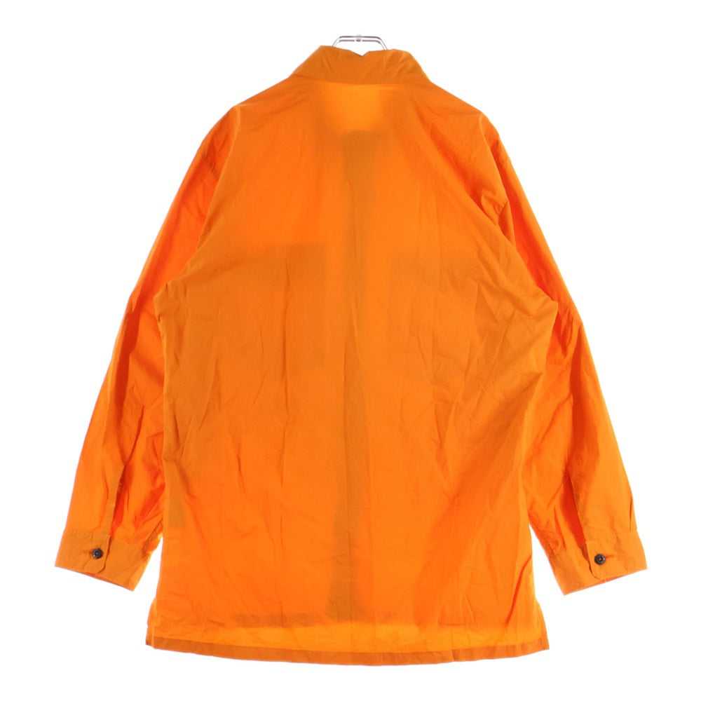STONE ISLAND(ストーンアイランド) 04SS ロゴ刺繍 2ポケット ジップアップ 長袖シャツジャケット オレンジ 40151801