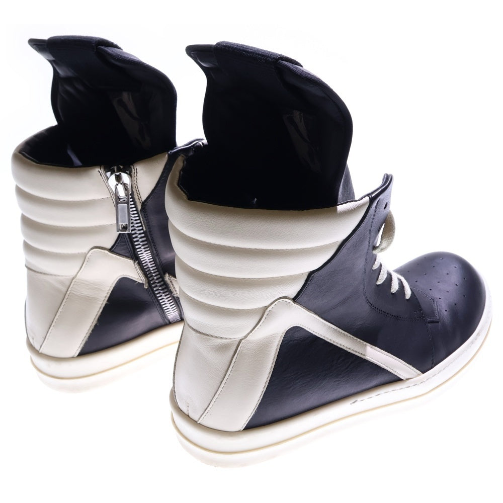 Rick Owens(リックオウエンス) GEOBASKET ジオバスケット レースアップ ハイカットスニーカー ブラック/ホワイト RU01D3894-LOOLCO