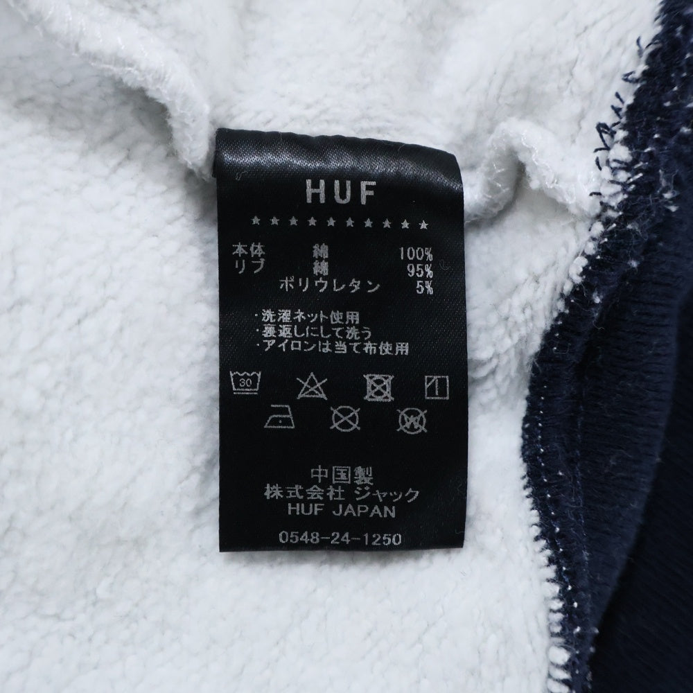 HUF(ハフ) DRAFT PICK HALF ZIP FLEECE ハーフジップ トレーナー スウェット 刺繍ロゴ グレー