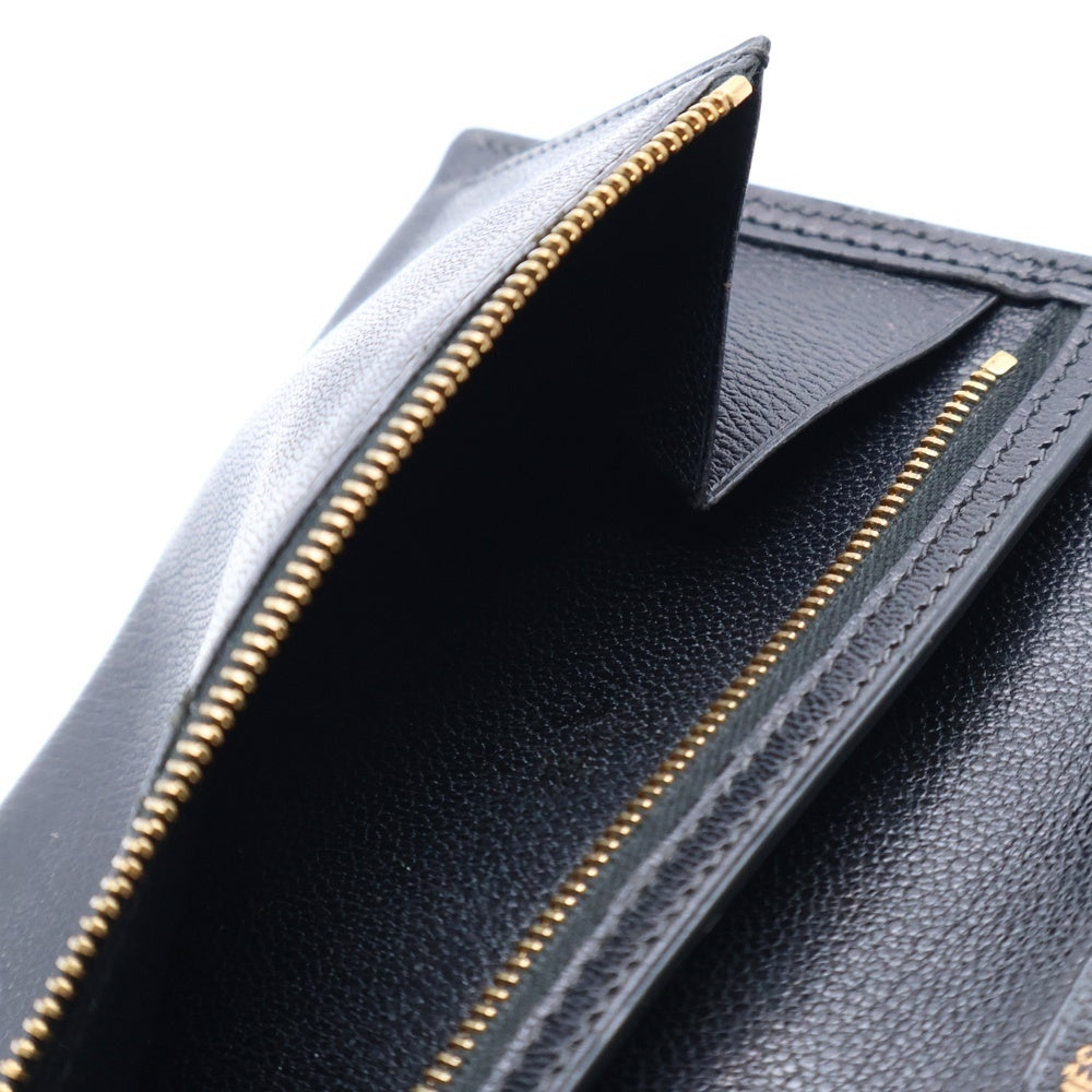 HERMES(エルメス) ベアンスフレ リザード □G刻印 ゴールド金具 長財布 ブラック