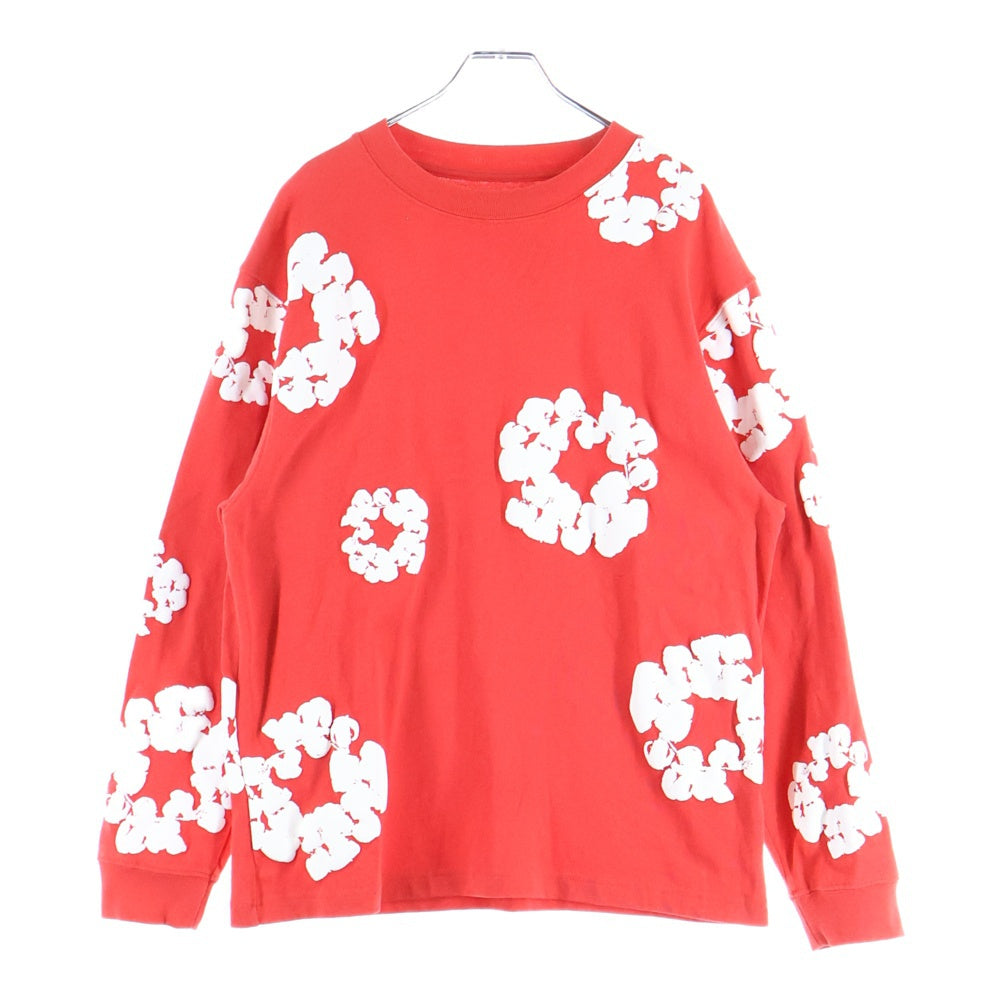 DENIM TEARS(デニムティアーズ) CREW NECK SWEAT SHIRTS クルーネック スウェットシャツ 総柄 レッド