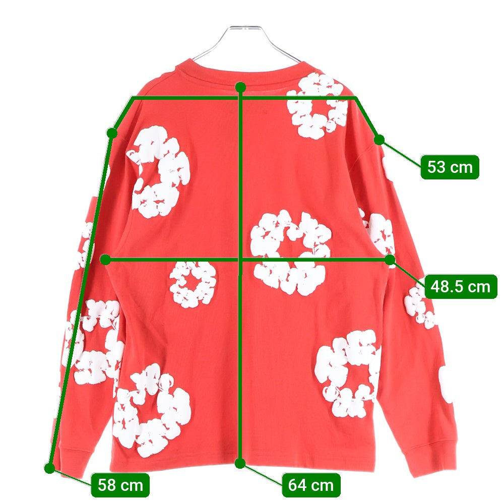 DENIM TEARS(デニムティアーズ) CREW NECK SWEAT SHIRTS クルーネック スウェットシャツ 総柄 レッド