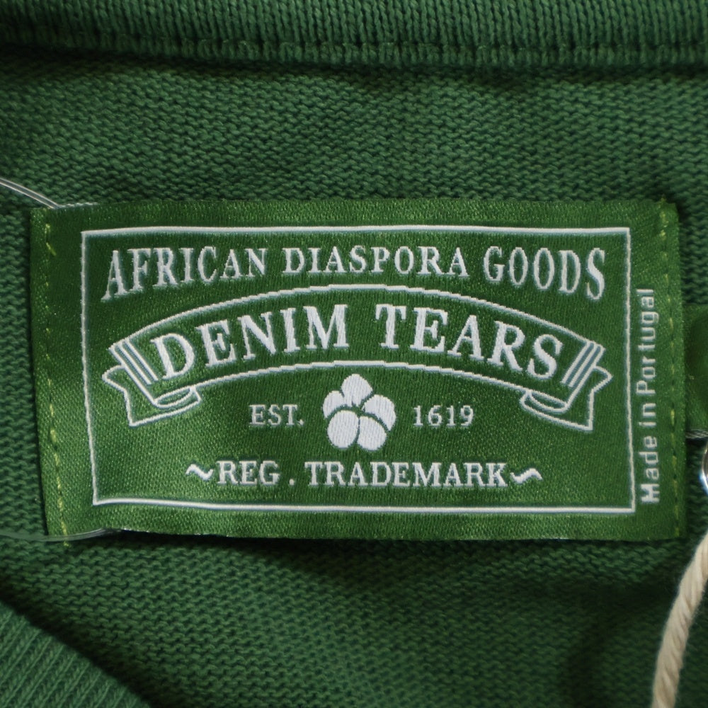 DENIM TEARS(デニムティアーズ) CREW NECK SWEAT SHIRTS クルーネック スウェットシャツ 総柄 グリーン