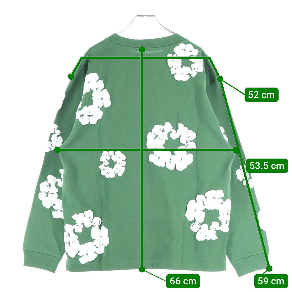 DENIM TEARS(デニムティアーズ) CREW NECK SWEAT SHIRTS クルーネック スウェットシャツ 総柄 グリーン