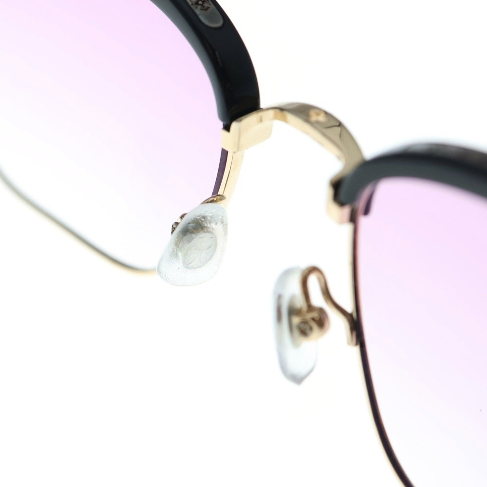 CHROME HEARTS(クロムハーツ) SLUNTRADICTION ウェリントンサングラス 眼鏡 アイウェア ブラック/ゴールド度有り