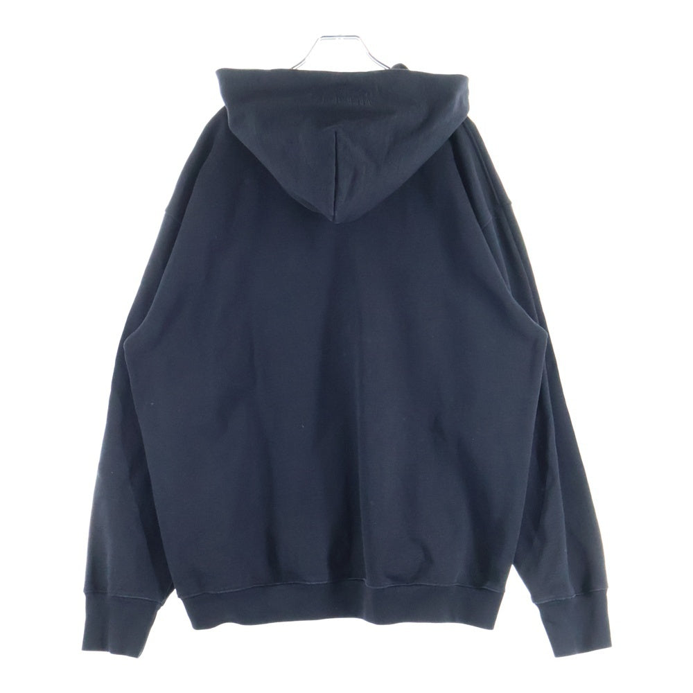 VETEMENTS(ヴェトモン) Vertical Cut-Up Logo Oversized Zip Hoodie ジップアップ フーディー ブラック UE51TR870B
