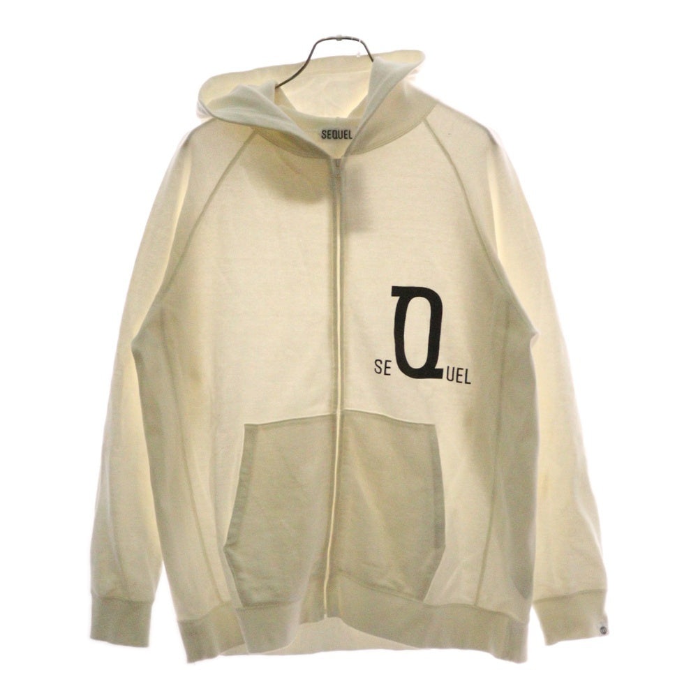 SEQUEL(シークエル) ZIPUP Hoodie ジップアップパーカー ホワイト