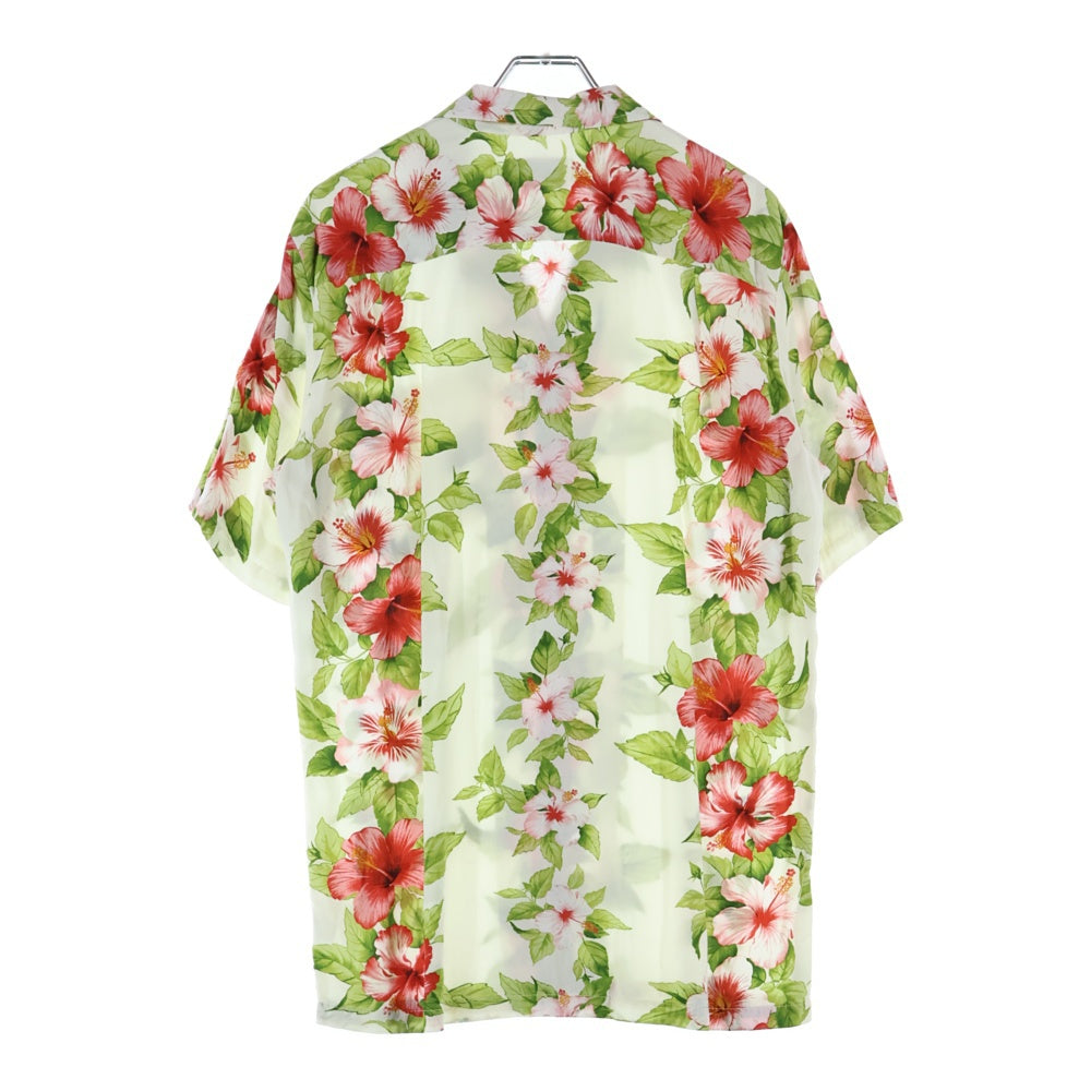 VINTAGE(ヴィンテージ) MADE in HAWAII ハワイ レーヨン アロハ半袖シャツ ハイビスカス総柄 マルチカラー