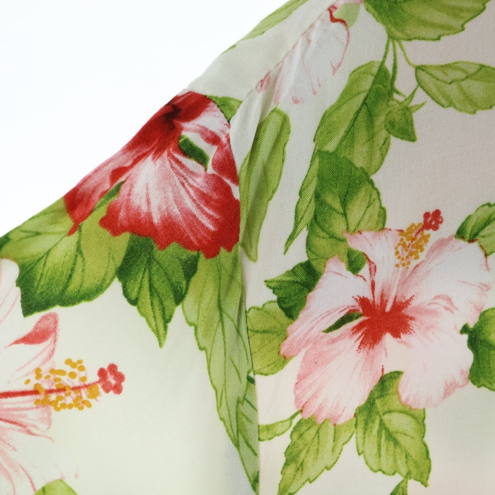 VINTAGE(ヴィンテージ) MADE in HAWAII ハワイ レーヨン アロハ半袖シャツ ハイビスカス総柄 マルチカラー