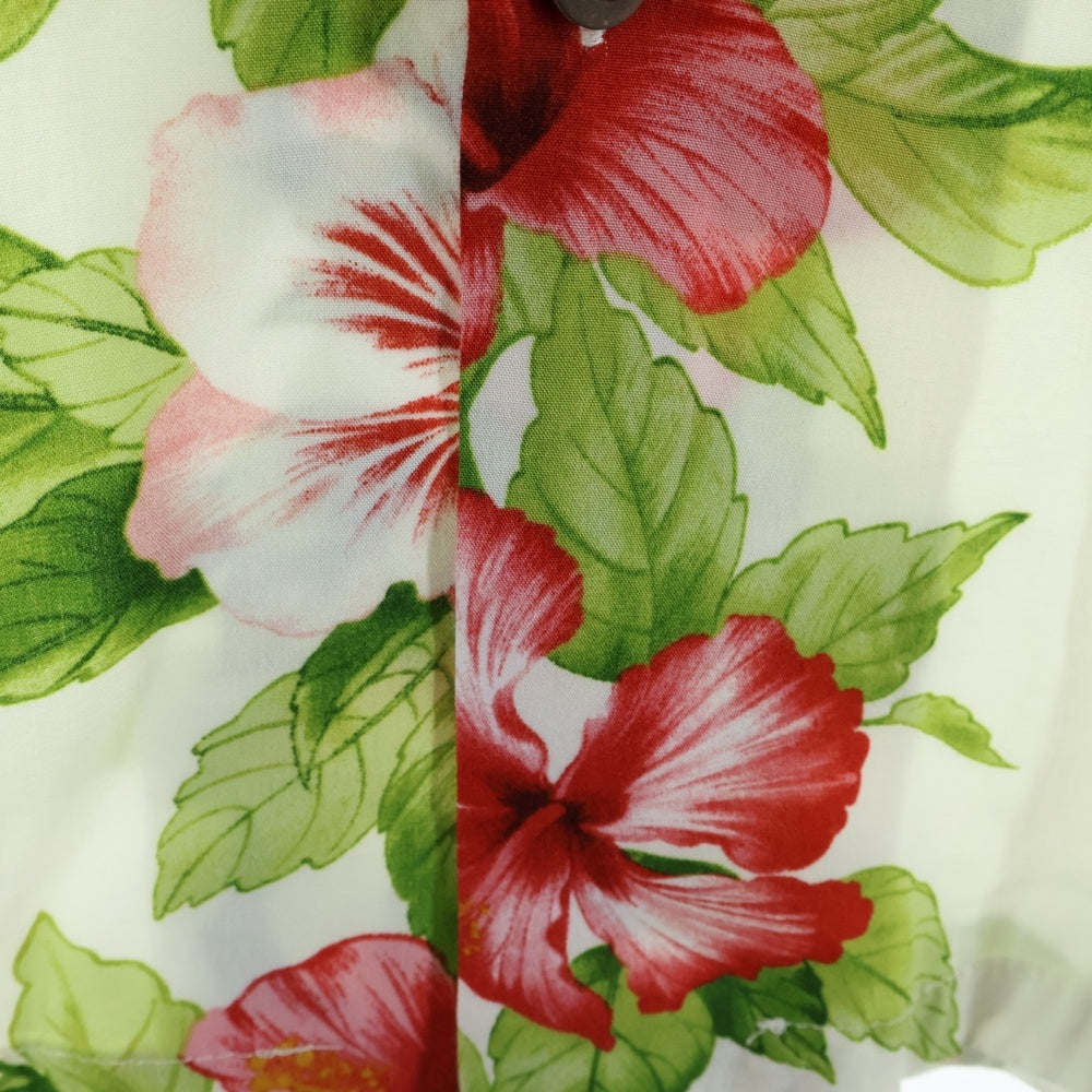 VINTAGE(ヴィンテージ) MADE in HAWAII ハワイ レーヨン アロハ半袖シャツ ハイビスカス総柄 マルチカラー