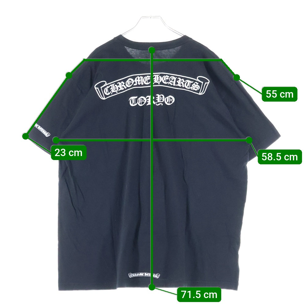 CHROME HEARTS(クロムハーツ) TOKYO 東京限定 バックスクロールラベル 両面プリント半袖Tシャツ カットソー ブラック