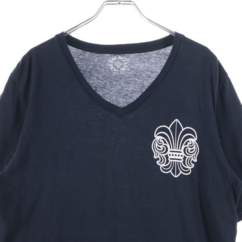 CHROME HEARTS(クロムハーツ) BSフレア プリント Vネック 半袖Tシャツ カットソー ブラック/ホワイト