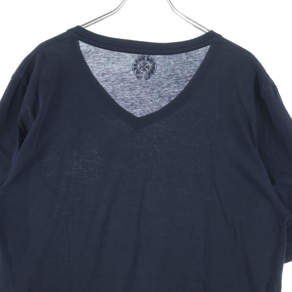 CHROME HEARTS(クロムハーツ) BSフレア プリント Vネック 半袖Tシャツ カットソー ブラック/ホワイト