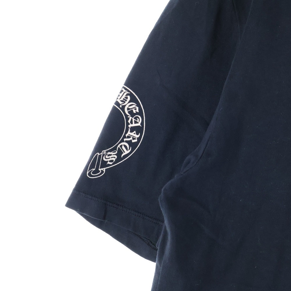 CHROME HEARTS(クロムハーツ) BSフレア プリント Vネック 半袖Tシャツ カットソー ブラック/ホワイト