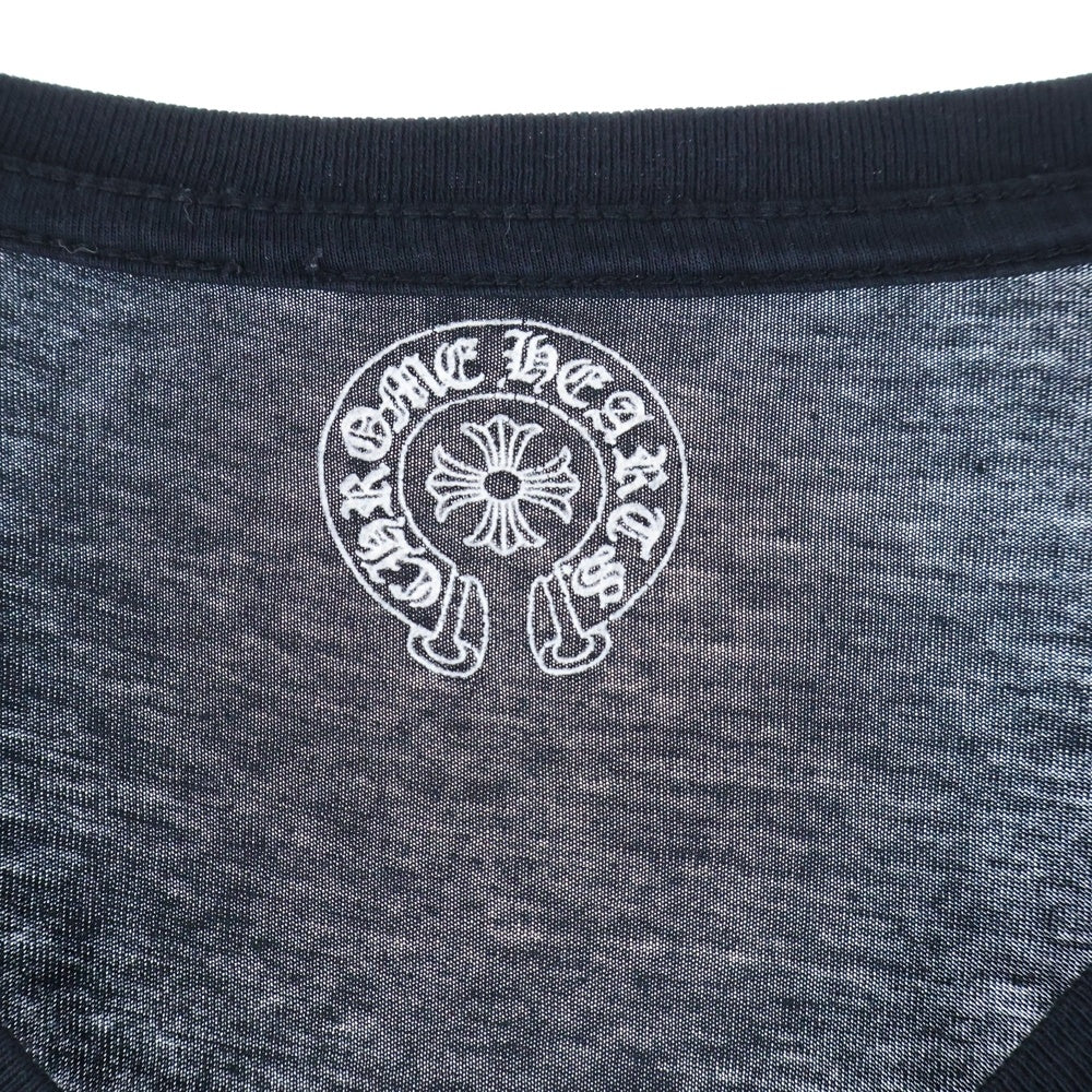 CHROME HEARTS(クロムハーツ) BSフレア プリント Vネック 半袖Tシャツ カットソー ブラック/ホワイト
