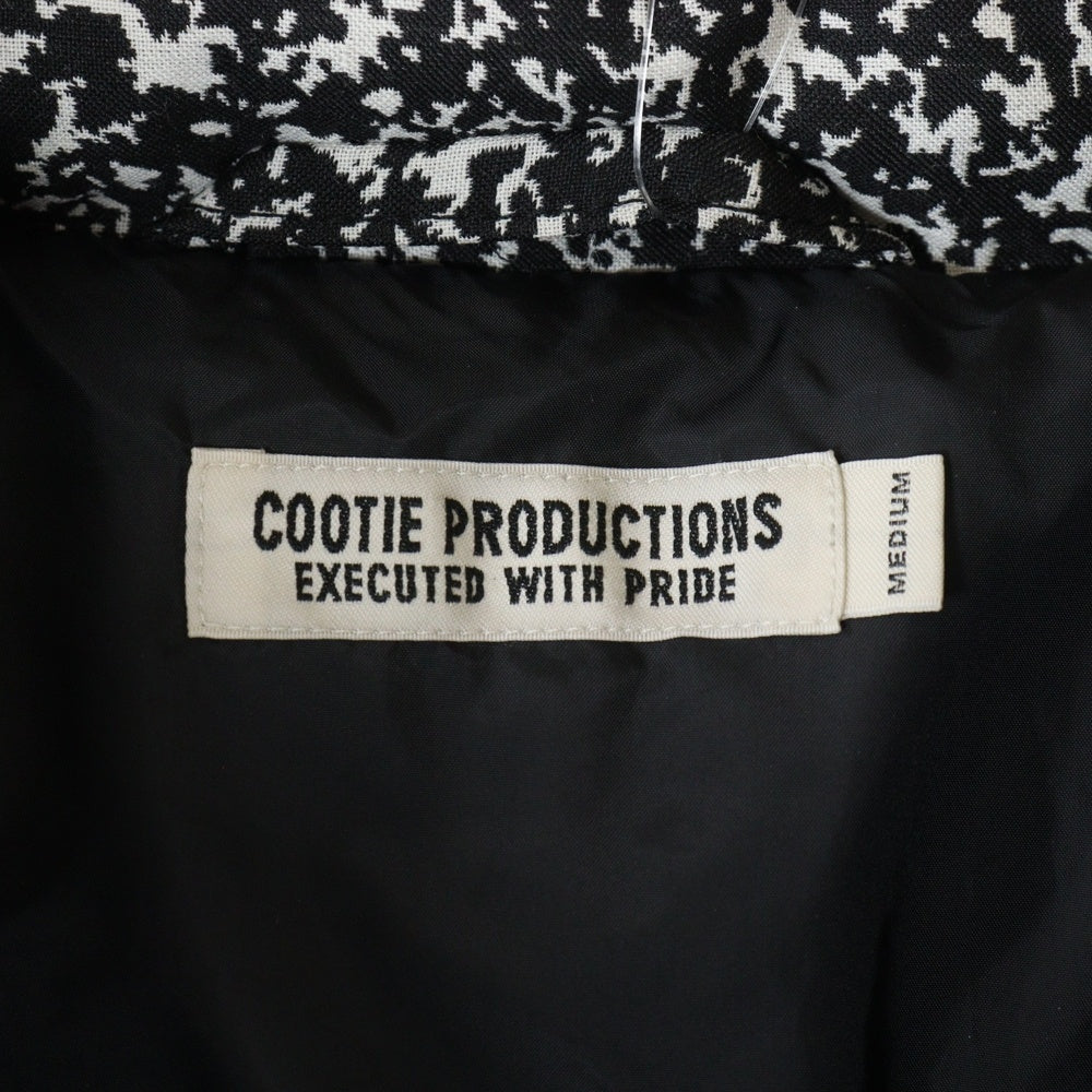 COOTIE(クーティー) Jacquard Down Jacket ジャガード ジップアップダウンジャケット ブラック/ホワイト