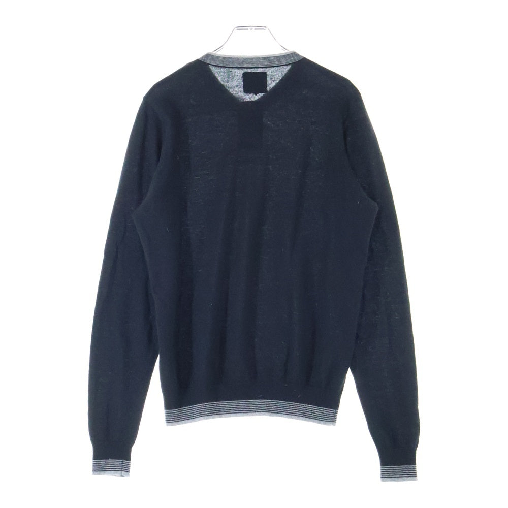 ARMANI COLLEZIONI(アルマーニ コレツィオーニ) カシミヤ Vネック ライトセーター ニットー ブラック HCM28M HC18M