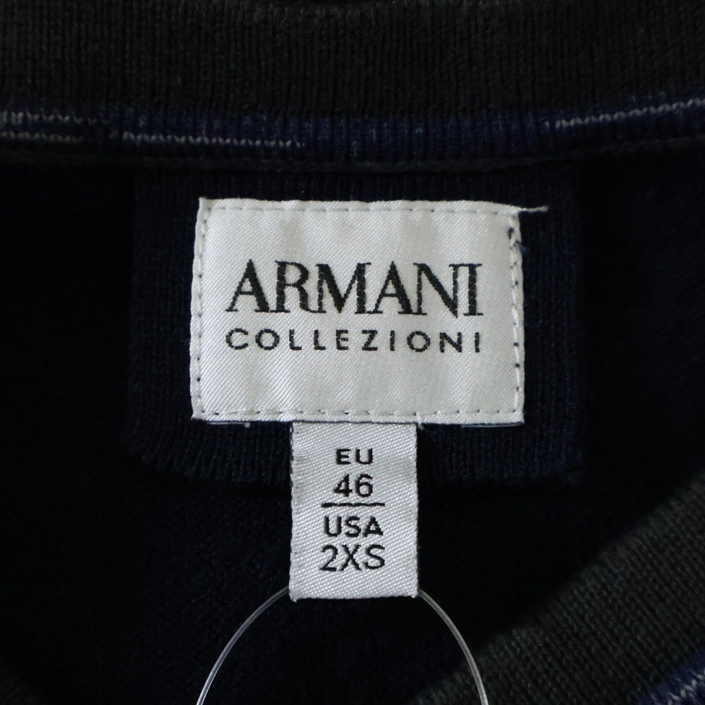 ARMANI COLLEZIONI(アルマーニ コレツィオーニ) コットン Vネック ライトセーター ニット ネイビー 3XCM34 CM37Z