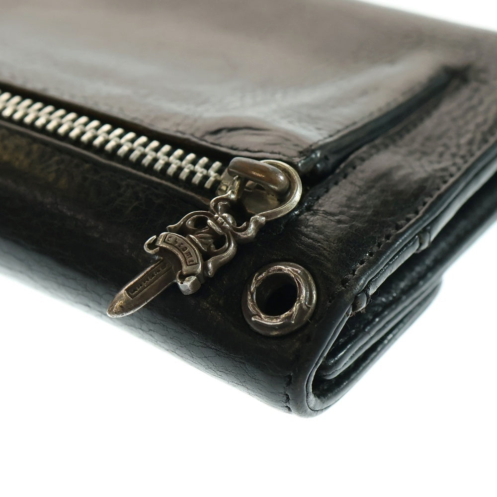 CHROME HEARTS(クロムハーツ) WAVE ウェーブ レザーウォレット 財布 ブラック BCA374