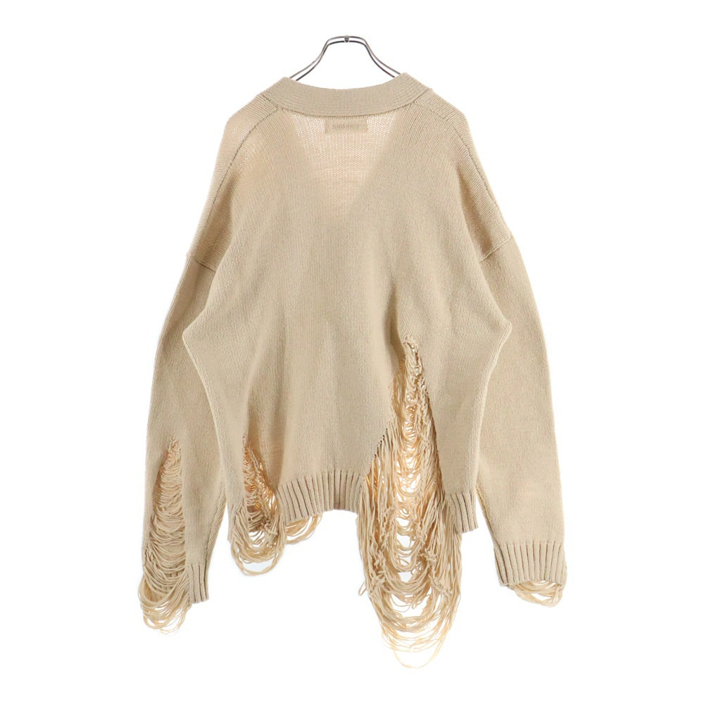 DISCOVERED(ディスカバード) 22SS DAMAGE COTTON KNIT CARDIGAN ダメージコットンニットカーディガン ベージュ DC-SS22-KN-05