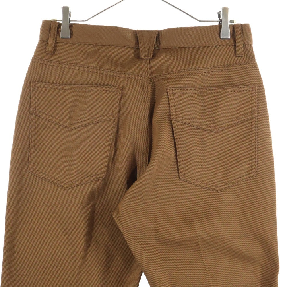 Needles(ニードルス) ロゴ刺繍 ブーツカット コットン フレアパンツ ブラウン 0T188