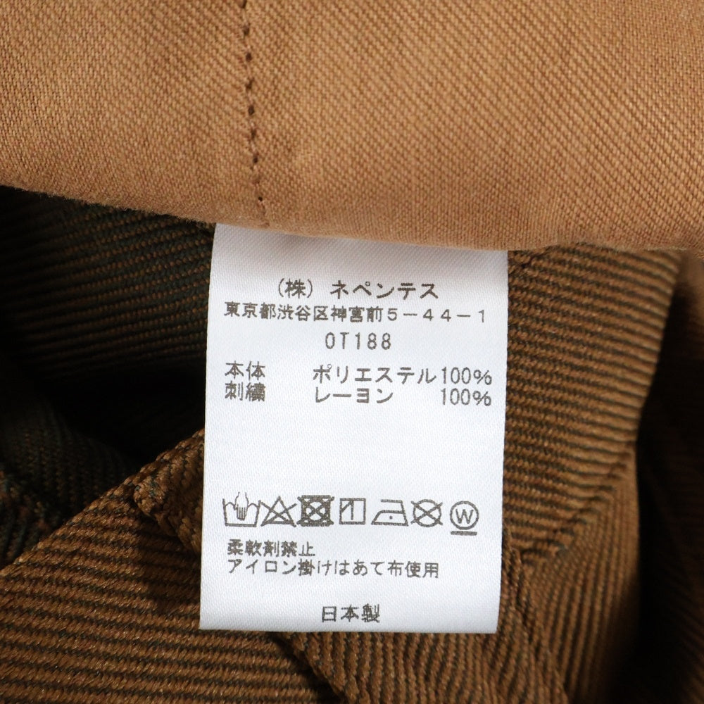 Needles(ニードルス) ロゴ刺繍 ブーツカット コットン フレアパンツ ブラウン 0T188