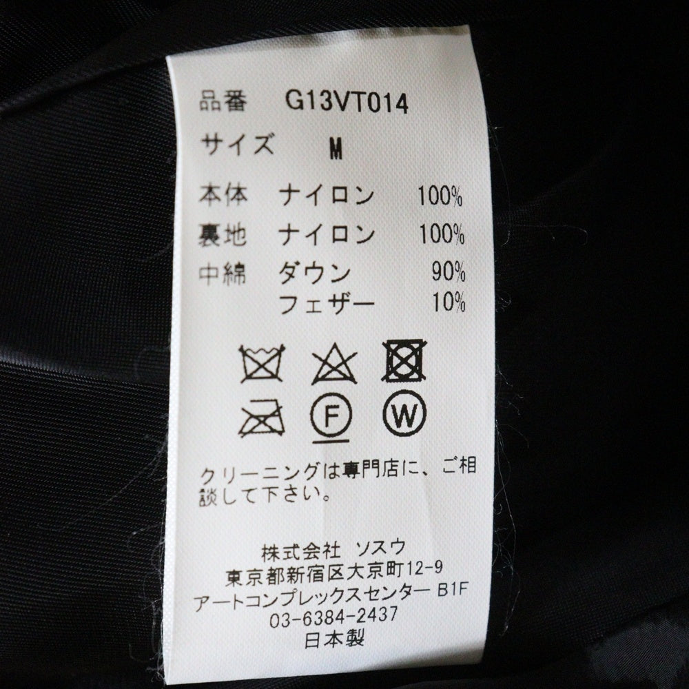 KAMIYA(カミヤ) 24AW DOWN VEST ナイロン ダウンベスト ブラック