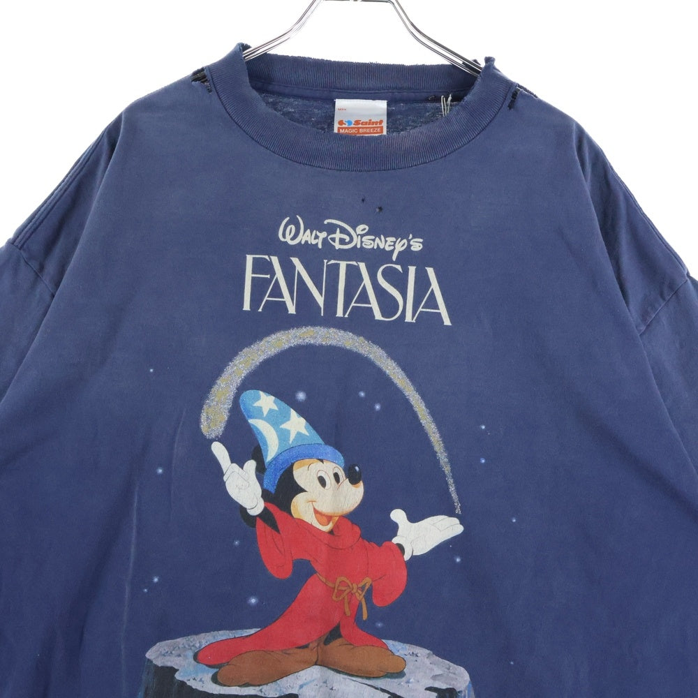 SAINT MICHAEL(セントマイケル) 25SS DNF-SS TEE FANTSIA 両面半袖プリントTシャツ カットソー ネイビー SM-HR8-0000-C65