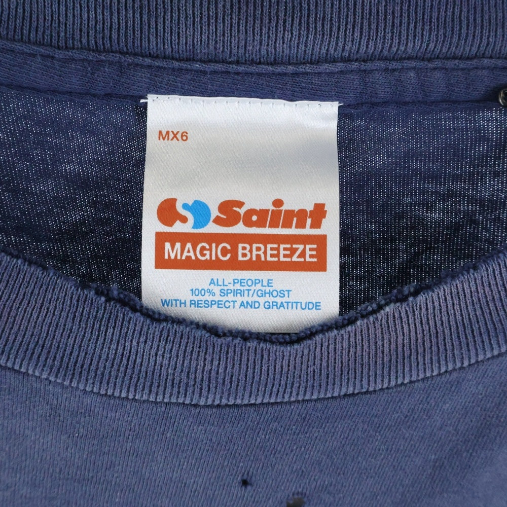 SAINT MICHAEL(セントマイケル) 25SS DNF-SS TEE FANTSIA 両面半袖プリントTシャツ カットソー ネイビー SM-HR8-0000-C65