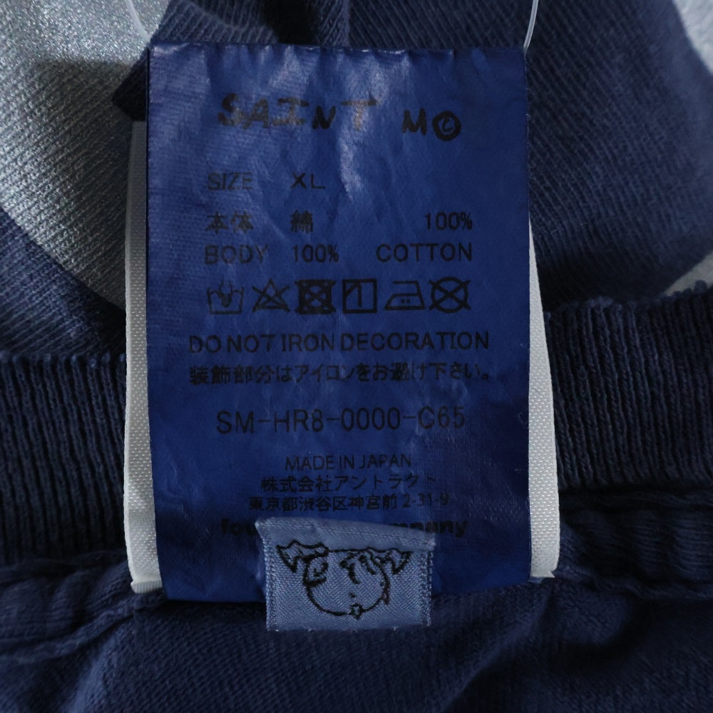 SAINT MICHAEL(セントマイケル) 25SS DNF-SS TEE FANTSIA 両面半袖プリントTシャツ カットソー ネイビー SM-HR8-0000-C65