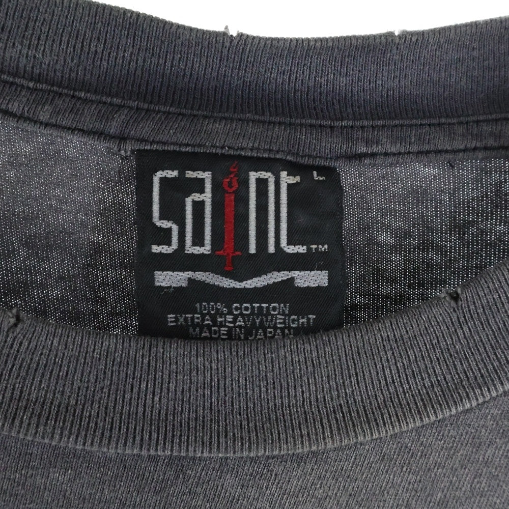 SAINT MICHAEL(セントマイケル) 24SS L/S TEE ヴィンテージ加工 ロングスリーブTシャツ 長袖Tシャツ グレー SM-YS8-0000-015