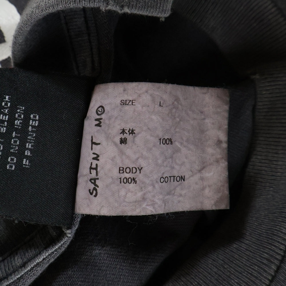 SAINT MICHAEL(セントマイケル) 24SS L/S TEE ヴィンテージ加工 ロングスリーブTシャツ 長袖Tシャツ グレー SM-YS8-0000-015