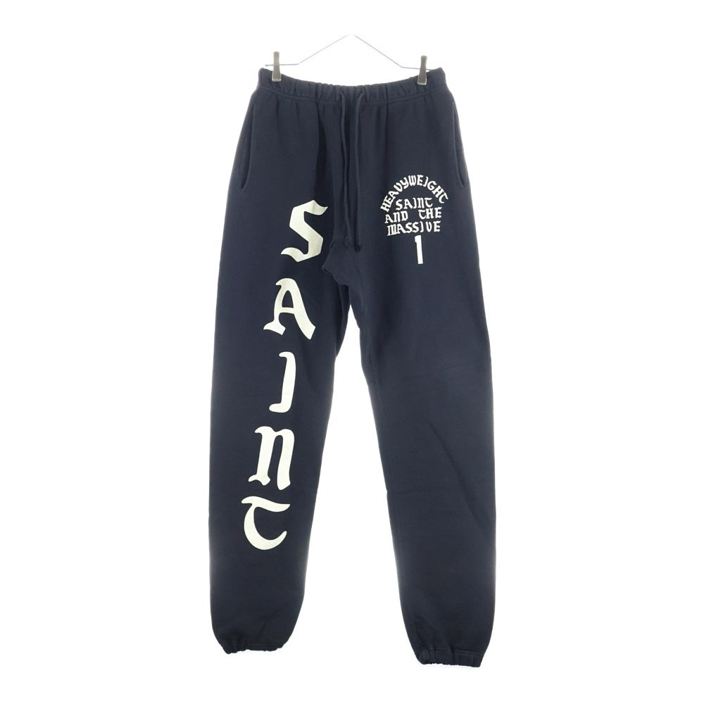SAINT MICHAEL(セントマイケル) 24AW SWEAT PANTS IT'S SAINT BLACK フロントプリント スウェットパンツ ブラック SM-YS1-0000-049