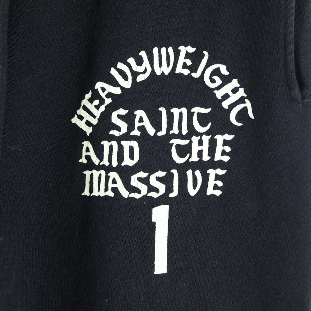 SAINT MICHAEL(セントマイケル) 24AW SWEAT PANTS IT'S SAINT BLACK フロントプリント スウェットパンツ ブラック SM-YS1-0000-049