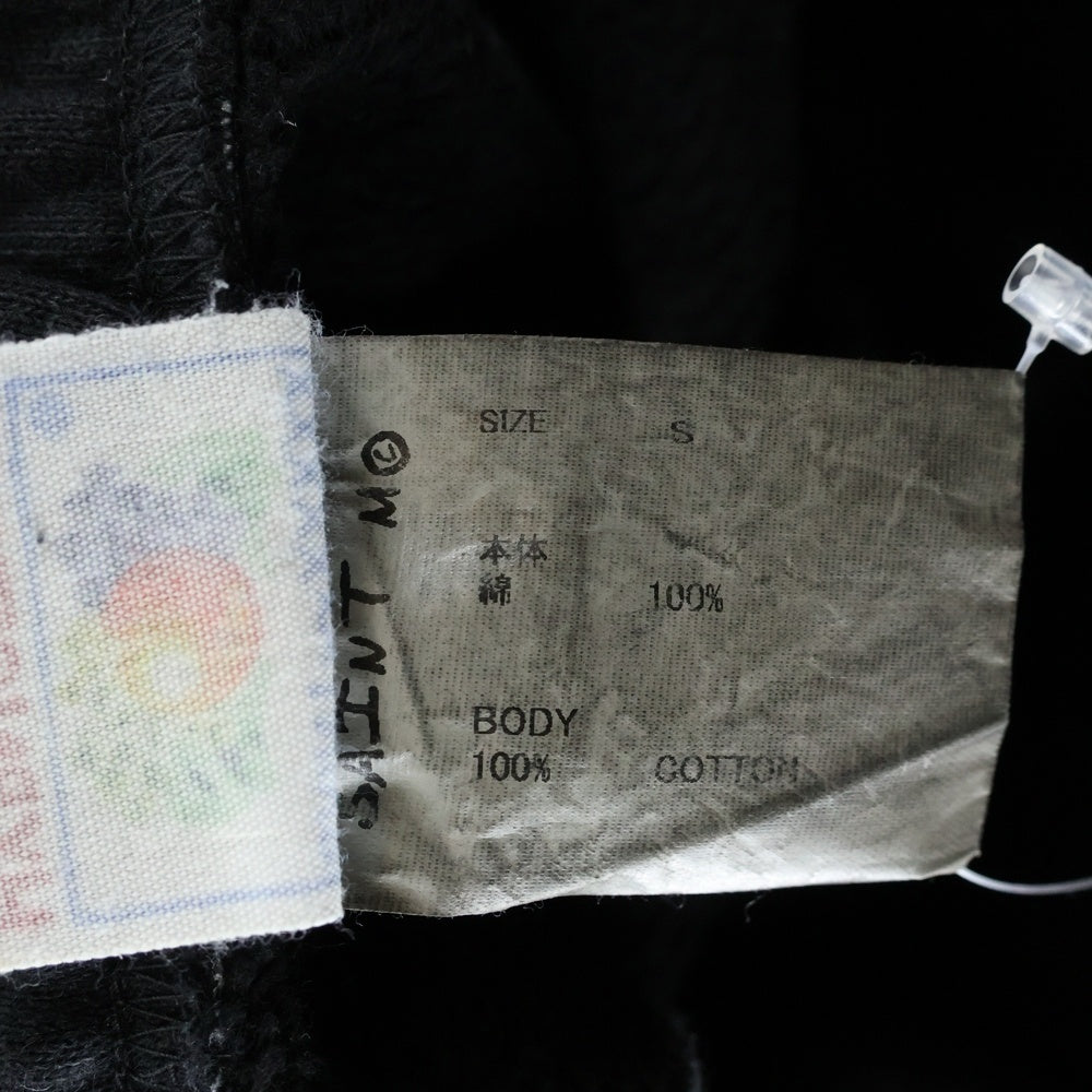 SAINT MICHAEL(セントマイケル) 24AW SWEAT PANTS IT'S SAINT BLACK フロントプリント スウェットパンツ ブラック SM-YS1-0000-049