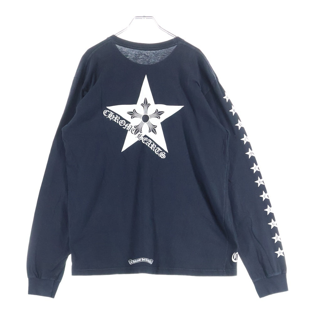 CHROME HEARTS(クロムハーツ) Star Print Long Sleeve Tee スタープリント ロングスリーブ 長袖Tシャツ ロンT ブラック/ホワイト