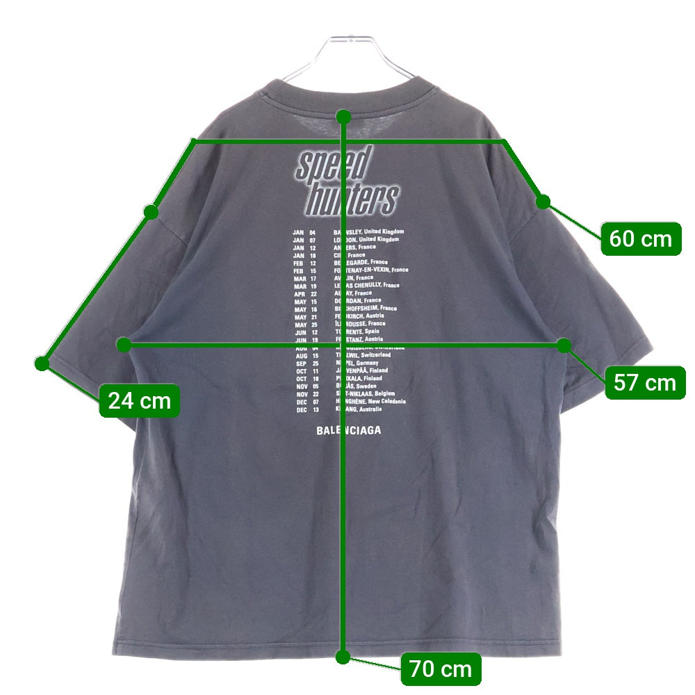 BALENCIAGA(バレンシアガ) 19AW SPEED HUNTERS スピードハンターズプリント クルーネック半袖Tシャツカットソー ブラック 541877