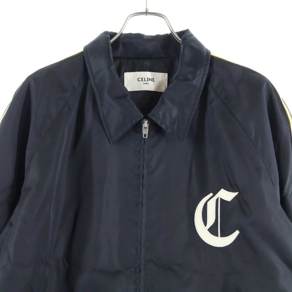 CELINE(セリーヌ) 25SS ロゴ刺繍 ナイロン ジップアップコーチジャケット ブラック RV08X195X