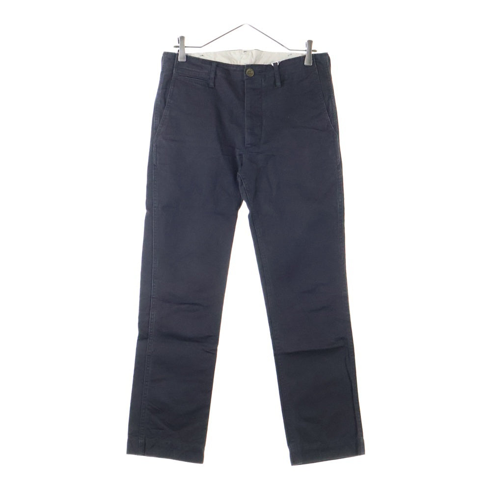 VISVIM(ヴィスヴィム) 12AW SLIM CHINO PANTS スリム チノ パンツ シンチバック フライボタン パンツ ネイビー 0112205008007