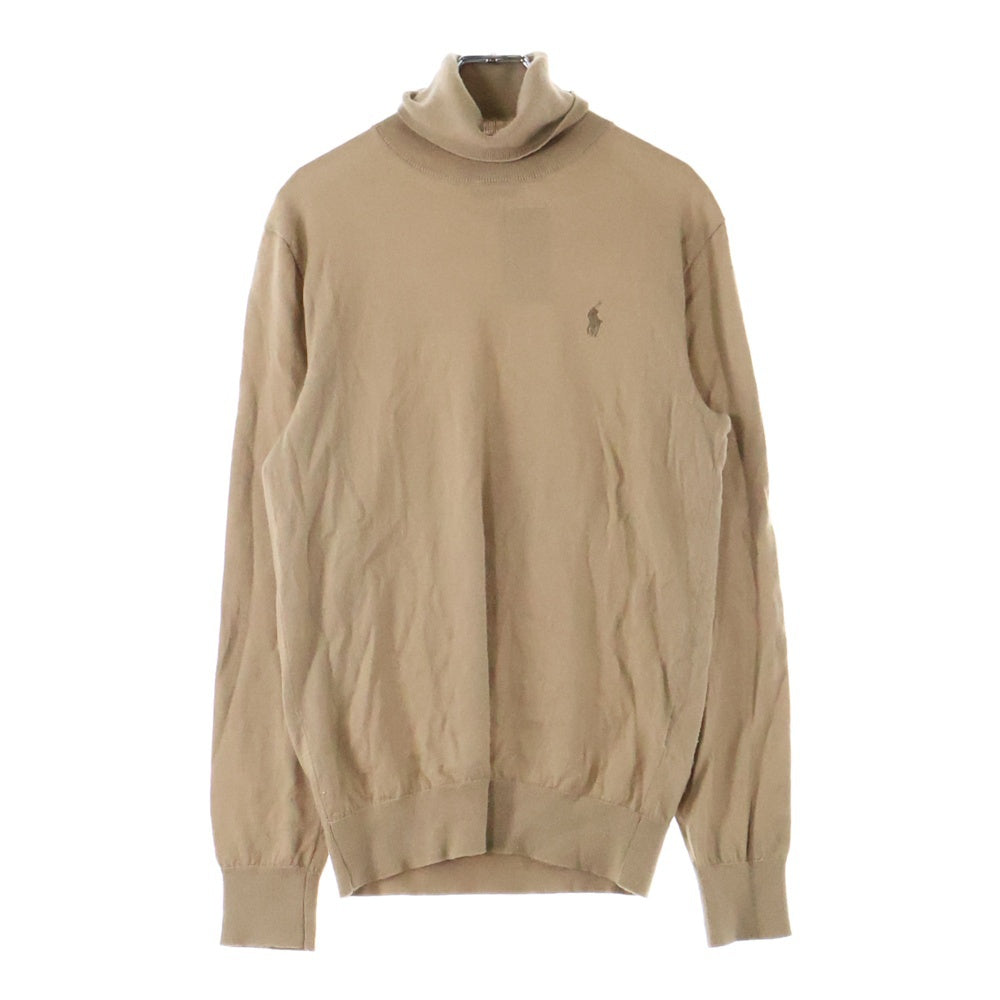 POLO RALPH LAUREN(ポロラルフローレン) メリノウール フロント刺繍ロゴ タートルネックセーター ニット ブラウン