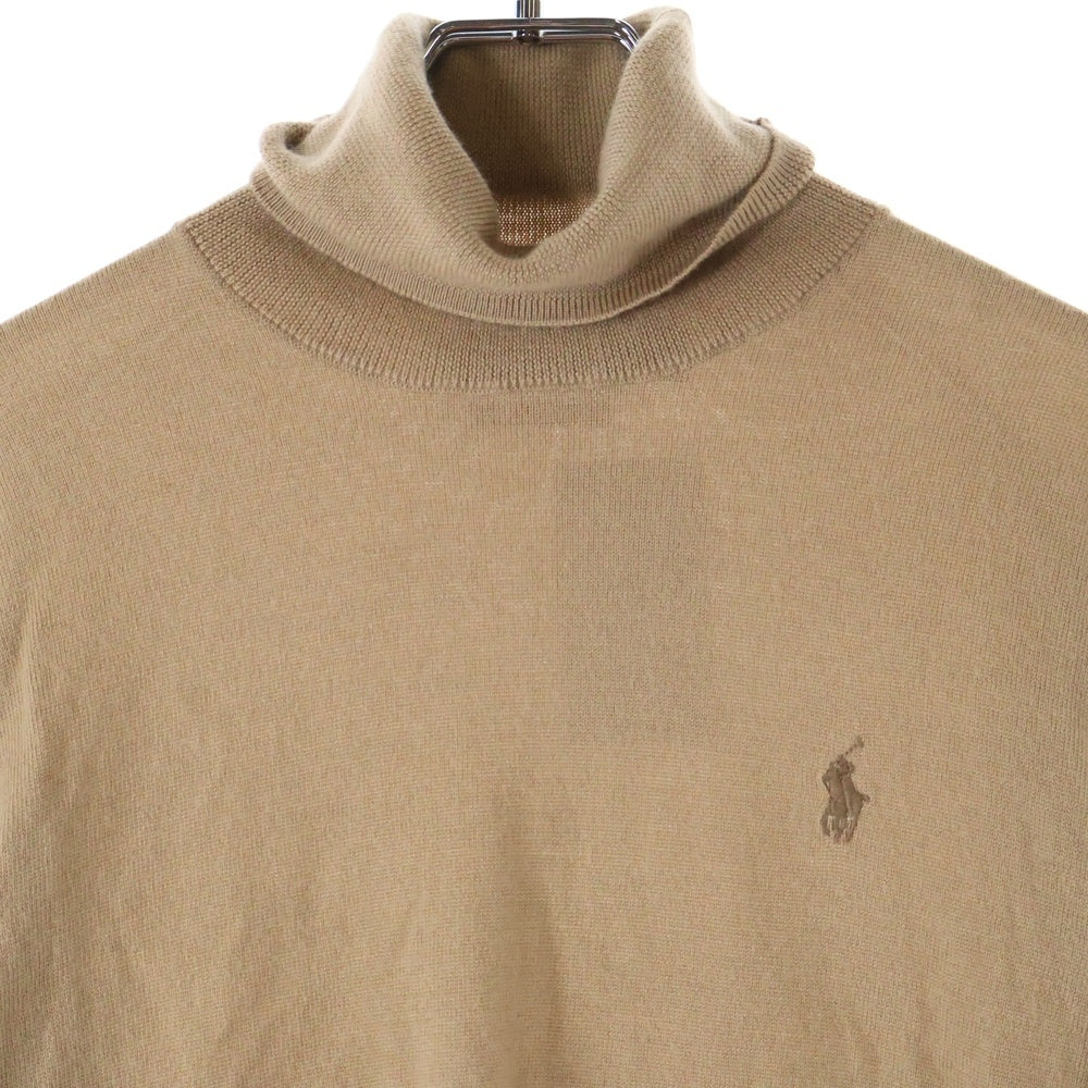 POLO RALPH LAUREN(ポロラルフローレン) メリノウール フロント刺繍ロゴ タートルネックセーター ニット ブラウン