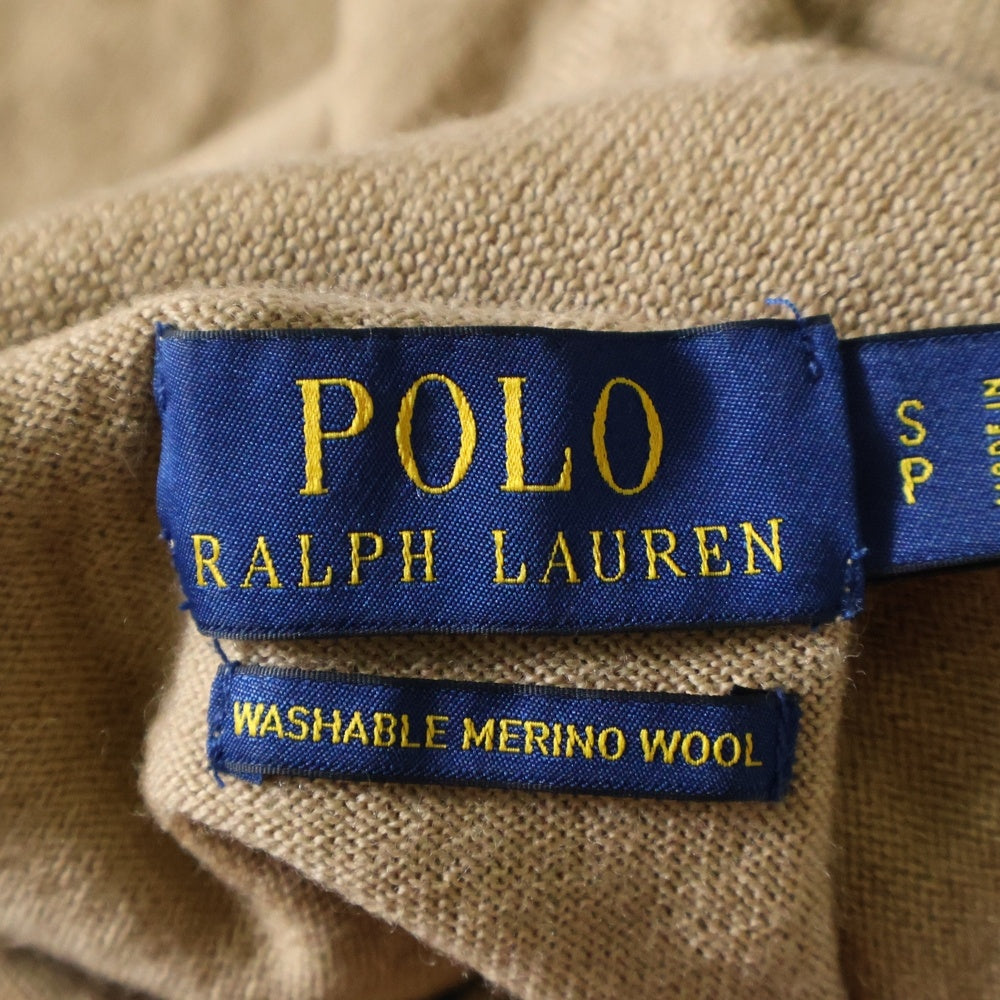 POLO RALPH LAUREN(ポロラルフローレン) メリノウール フロント刺繍ロゴ タートルネックセーター ニット ブラウン