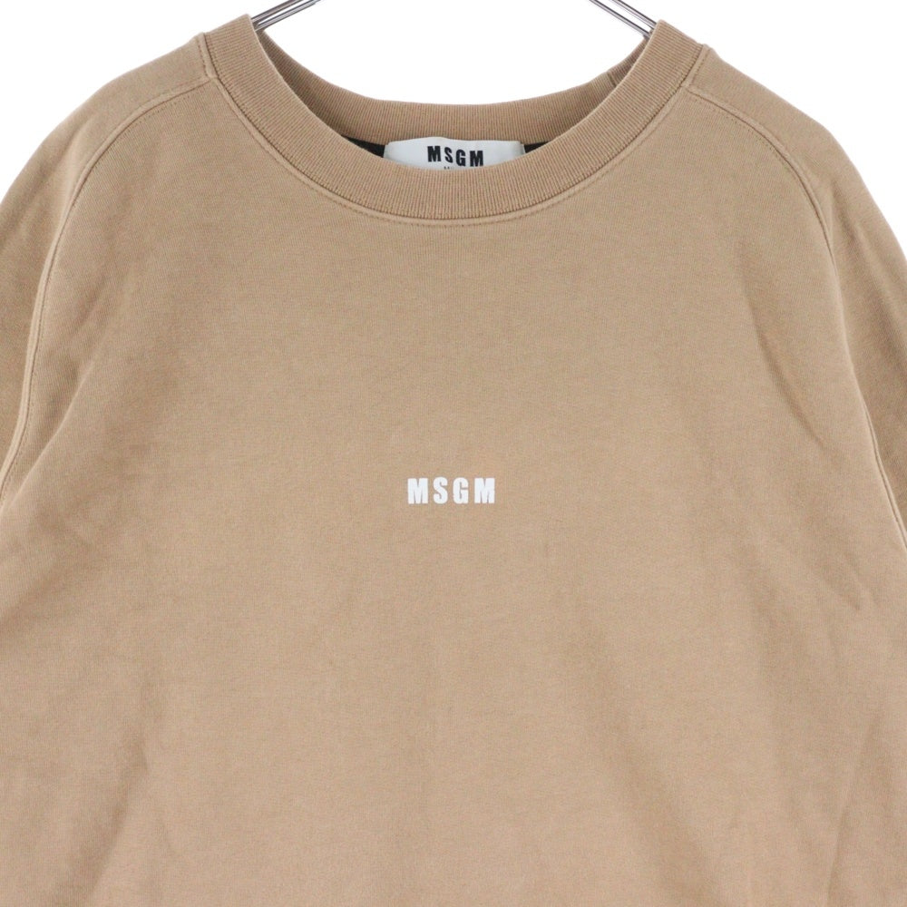 MSGM(エムエスジーエム) フロントロゴ プリントクルーネックスウェット トレーナー ベージュ 2740MM69