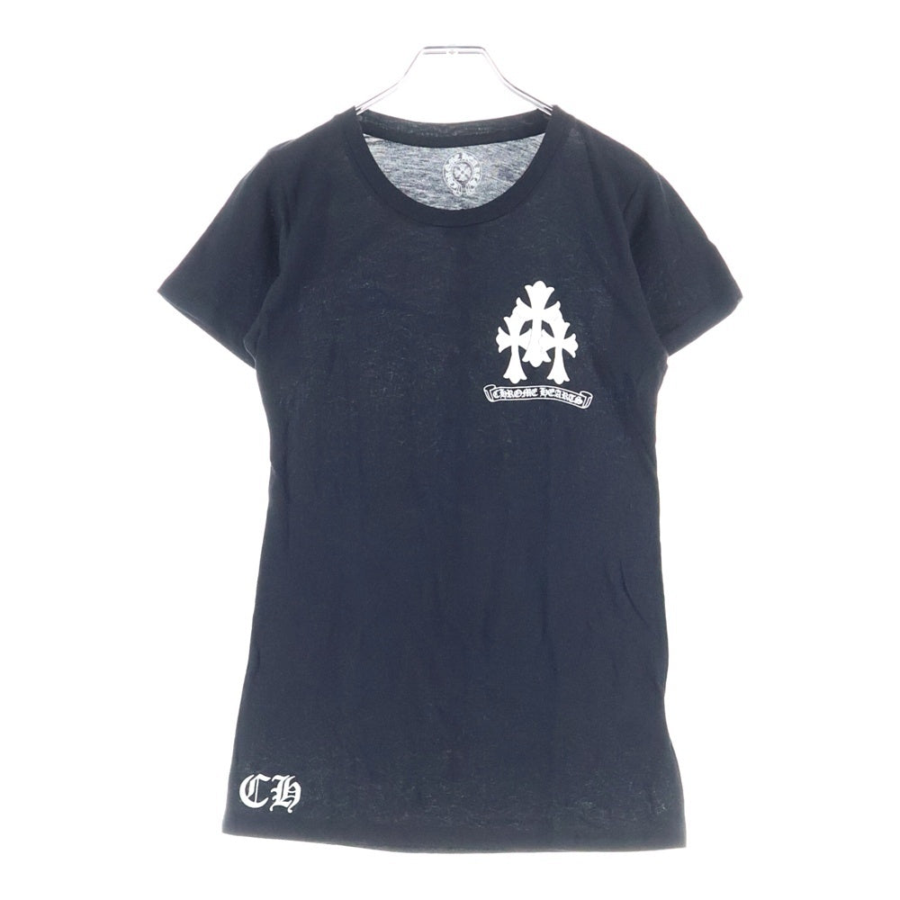 CHROME HEARTS(クロムハーツ) セメタリークロスプリント クルーネック 半袖Tシャツカットソー レディース ブラック