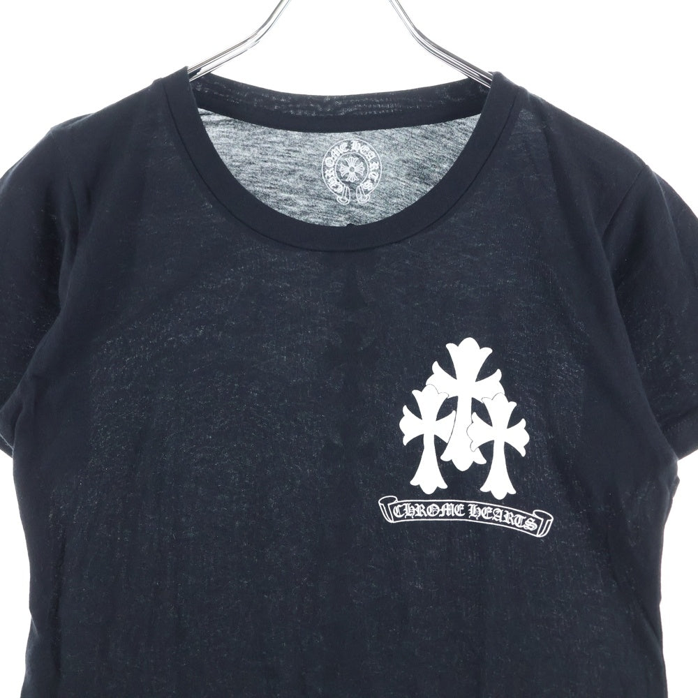 CHROME HEARTS(クロムハーツ) セメタリークロスプリント クルーネック 半袖Tシャツカットソー レディース ブラック