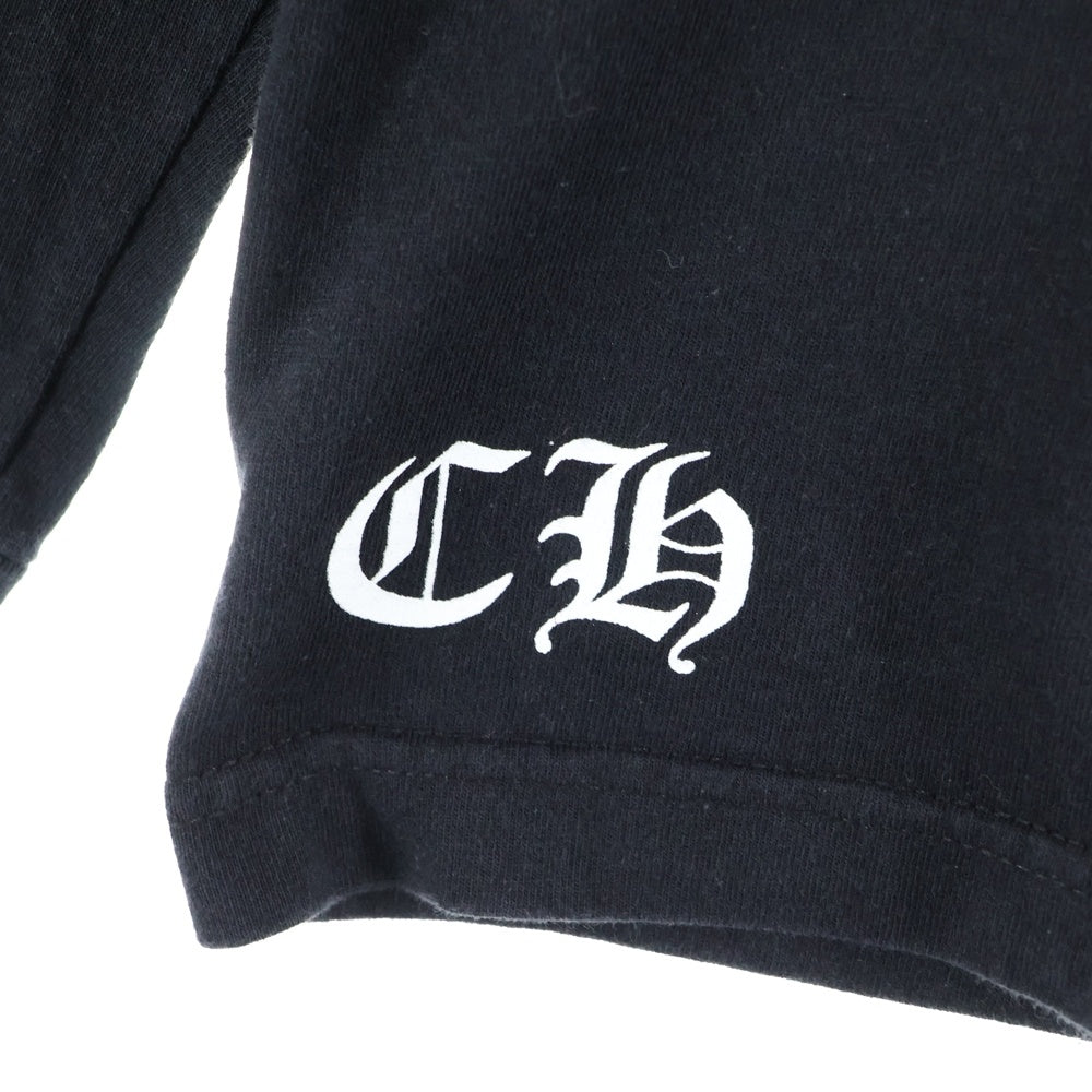 CHROME HEARTS(クロムハーツ) HORSESHOE 両面プリント 胸ポケット ロングスリーブ 長袖Tシャツ ブラック/レッド