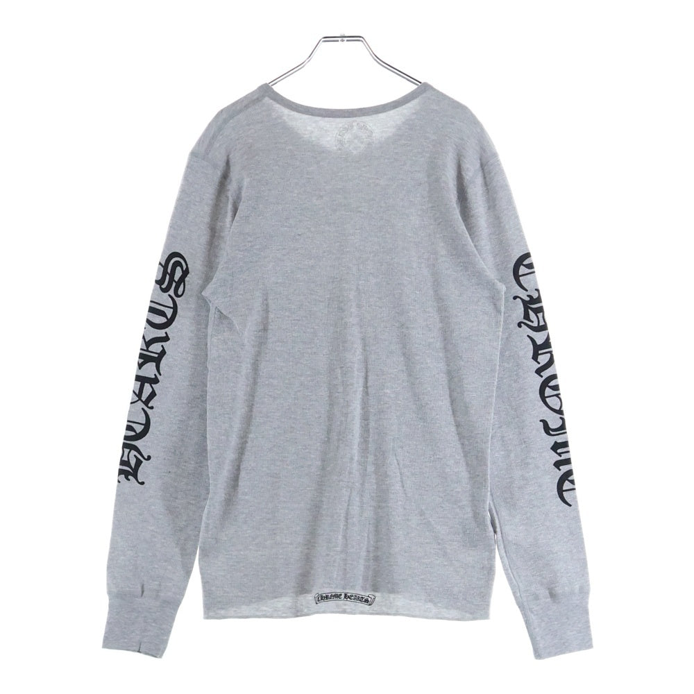 CHROME HEARTS(クロムハーツ) THERMAL L/S TEE アーム英字ロゴプリント サーマル 長袖Tシャツ カットソー グレー