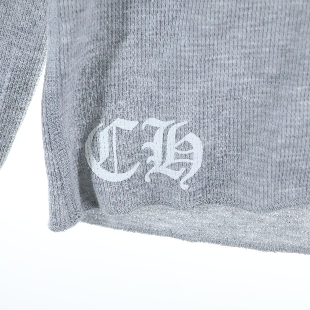 CHROME HEARTS(クロムハーツ) THERMAL L/S TEE アーム英字ロゴプリント サーマル 長袖Tシャツ カットソー グレー