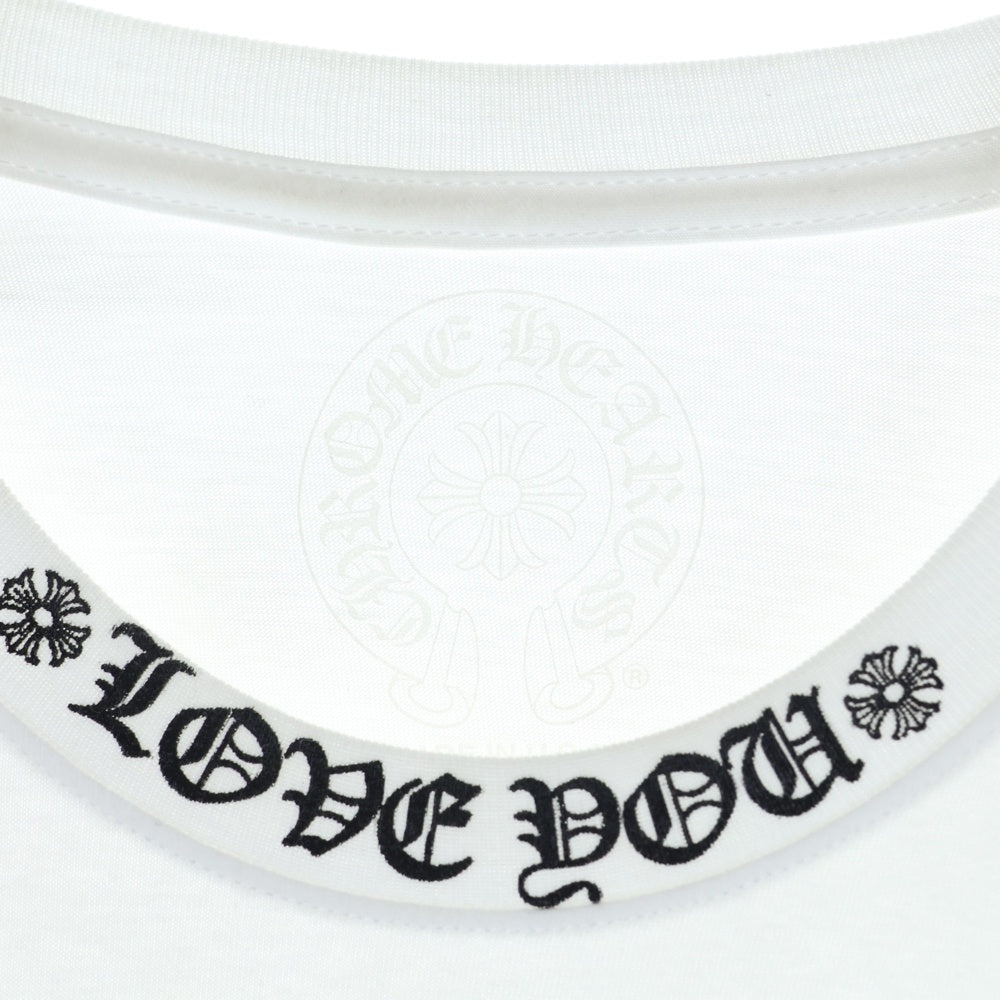 CHROME HEARTS(クロムハーツ) CH LOVE YOU NECK LOGO POCKET TEE ラブユー ネックロゴ 半袖Tシャツ ポケットT ホワイト