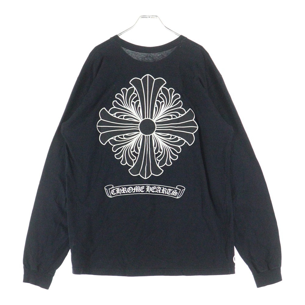 CHROME HEARTS(クロムハーツ) BACK CH CROSS CHプラス スクロールラベル バックプリント 長袖Tシャツ カットソー ブラック